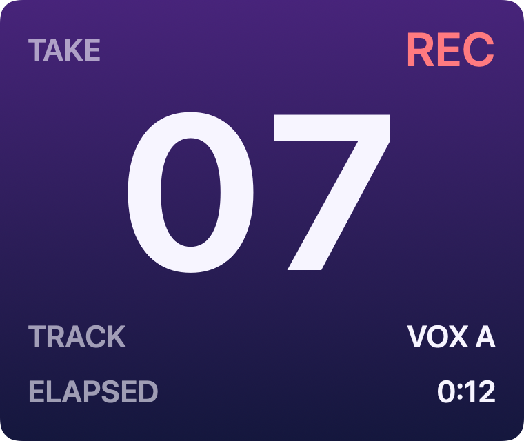 The Normal preset in the SessionHUD profile, Neutral type, showing take 07 recording.